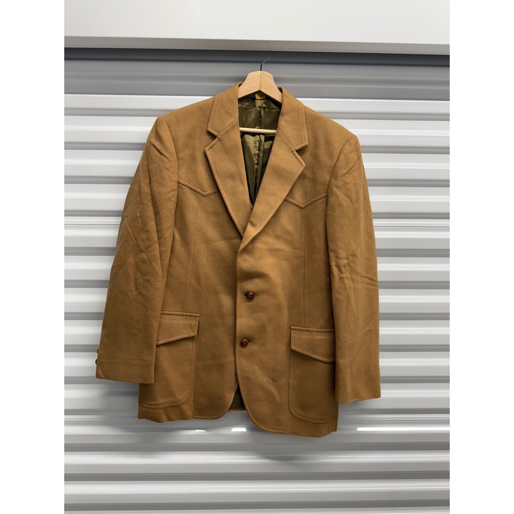 Pendleton High Grade Western Wear Wool Blazer Tan Camel Coat Mens 40 Vintage